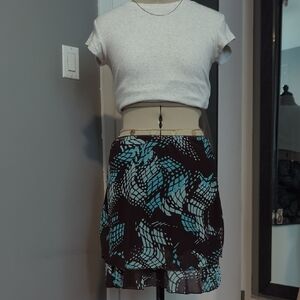 Stylish Black and Blue Patterned Skirt